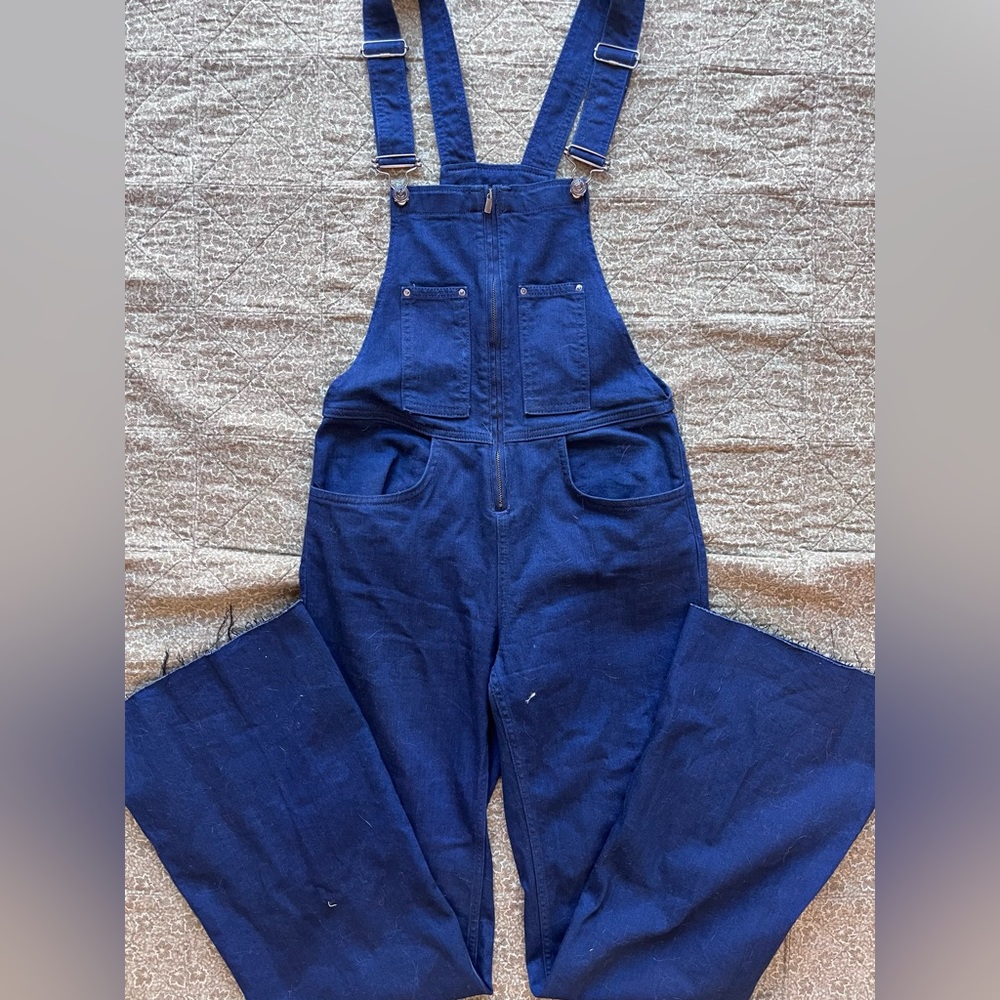 Zara Dark Blue Denim Overalls - Size Medium